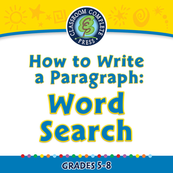 Preview of How to Write a Paragraph: Word Search - NOTEBOOK Gr. 5-8