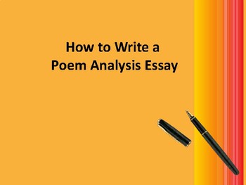 Preview of How to Write a Poem Analysis Essay