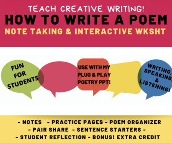 Preview of How to Write a Poem - Notes & Graphic Organizer