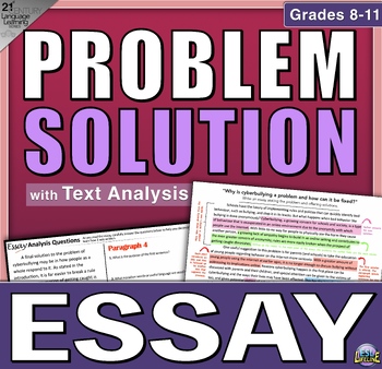 Preview of Problem and Solution Essay Writing Activities & Graphic Organizers for Grades 8