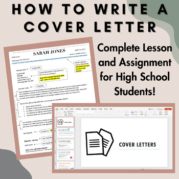 Preview of How to Write a Proper Cover Letter - Complete Lesson & Assignment for Students!