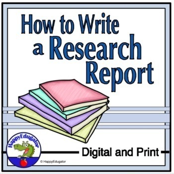 Preview of How to Write a Research Report with Easel Activity Digital and Printable