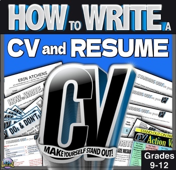 Preview of High School Resume Writing Lesson and Career Exploration Worksheets, Activities