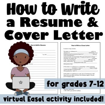 Preview of How to Write a Resume & Cover Letter: A Simple Worksheet Packet