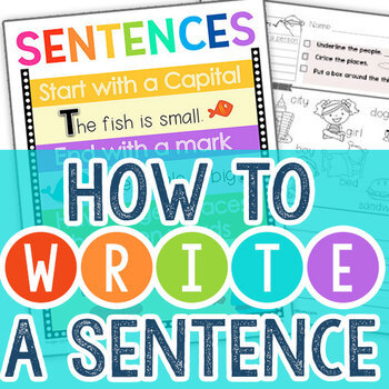 How to Write a Sentence K-2 Curriculum by Kindergarten Mom | TPT