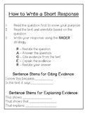 How to Write a Short Response Anchor Chart - ESOL Friendly