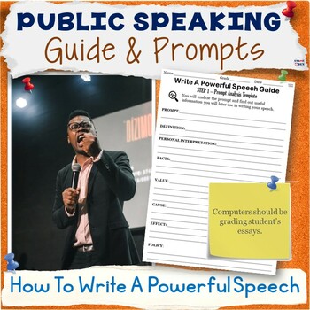 Preview of How to Write a Speech Unit - Public Speaking Writing Guide for Middle School ELA