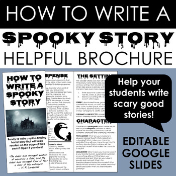 Preview of How to Write a Spooky Horror Story Brochure: Helpful Guide for a Mini-Unit