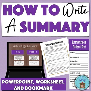 Preview of How to Write a Summary- Free From Personal Opinion and Judgement