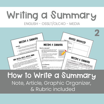 Preview of How to Write a Summary OLC4O OSSLT - Article Included!