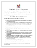 How to Write a Summary with Review Checklist and Quiz
