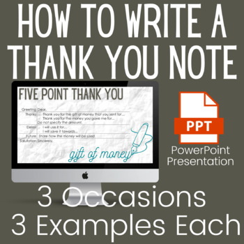 Preview of How to Write a Thank You Note PowerPoint Presentation
