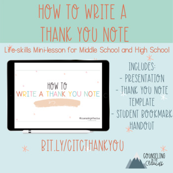 Preview of How to Write a Thank You Note - 5 Step Life-Skills Mini-Lesson Editable