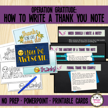 Preview of How to Write a Thank You Note Gratitude Project
