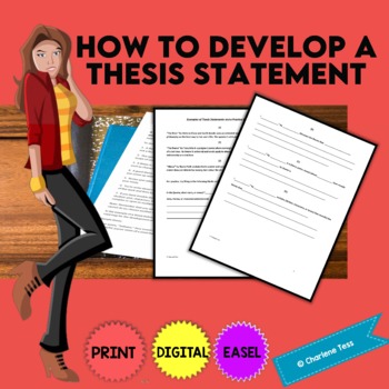 Preview of How to Write a Thesis Statement Exercise | Printable | Digital | Easel