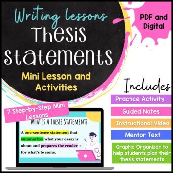 Preview of How to Write a Thesis Statement Mini Lesson and Activities