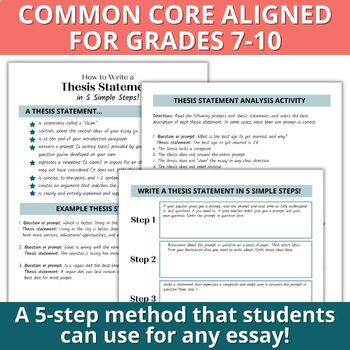 thesis statement example for middle school