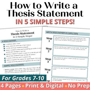 example thesis statement for middle school