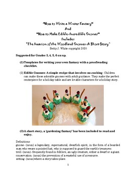 Preview of How to Write a Winter Fantasy, Make Edible Gnomes & Enjoy a Good Story