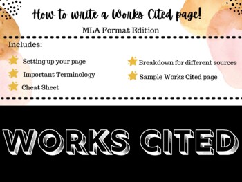 Preview of How to Write a Works Cited Page 101 | MLA format | Handout