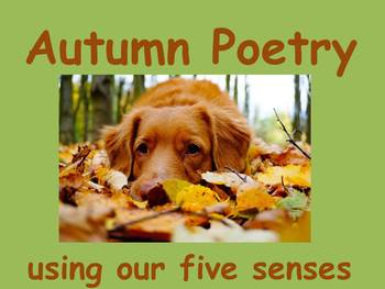 Preview of How to Write an Autumn Poem using Senses (power point & lesson plan) Age 7 - 11