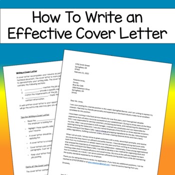Preview of How to Write a Cover Letter