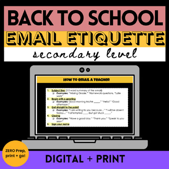 Preview of How to Write an Email Lesson and Activity Email Etiquette