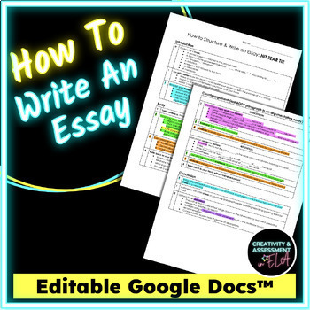 Preview of How to Write an Essay | Editable Cheat Sheet Reference One Page