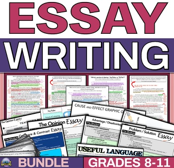 Preview of Essay Writing Activities & Graphic Organizers Writing Essays and Analyzing Text