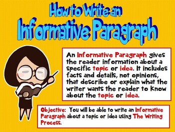 Preview of How to Write an Informative Paragraph PPT Grades 3 - 5 Common Core