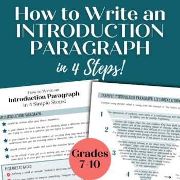 Preview of How to Write an Introduction Paragraph for Middle School & High School ELA