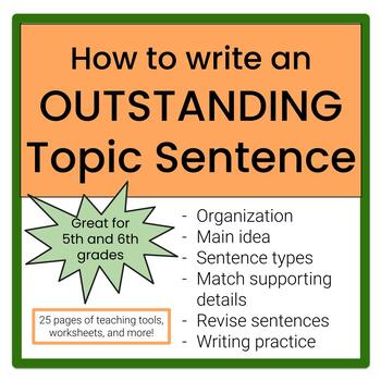 Preview of How to Write an OUTSTANDING TOPIC SENTENCE, 5th-6th graders