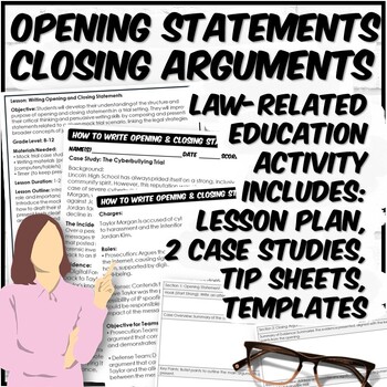 Preview of How to Write an Opening Statement & Closing Argument Activity