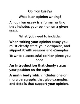 how to writing an opinion essay