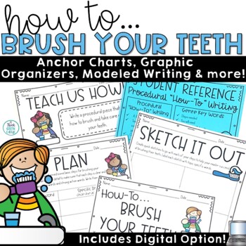 Preview of Dental Health Month Writing How to Brush Your Teeth February Prompt