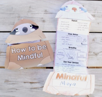 Preview of How to be Mindful SEL Craft Mindful Mr. Sloth Book Activity ELA Literacy Centers