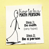 How to be a Math Person poster - inspirational math classr