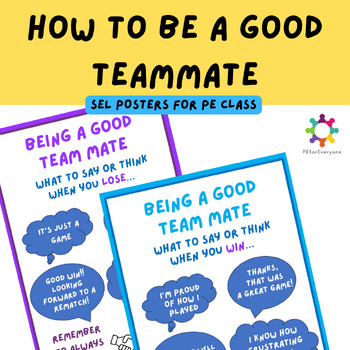Preview of PE Posters: How to be a good teammate