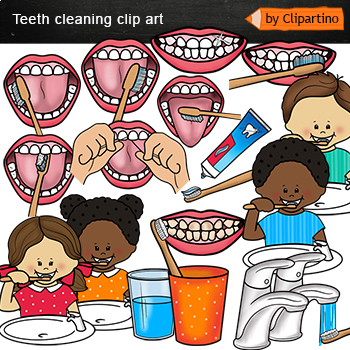 Preview of How to brush your teeth clip art- Teeth cleaning clipart /Health /Care