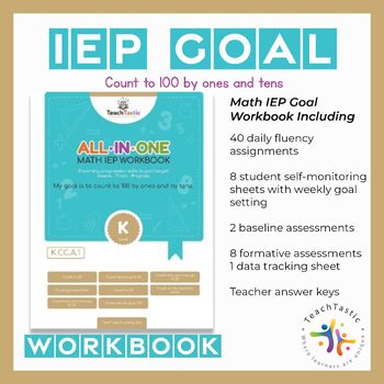 Preview of How to count to 100 by ones and by tens Math IEP Goal Objective Workbook