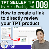 How to create a direct review link to your TPT product | T