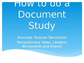 Preview of How to do a Document Study: Russian Revolution Revolutionary Ideas, Leaders