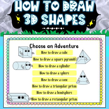 Preview of How to draw 3D Shapes BOOM Cards *Distance Learning*