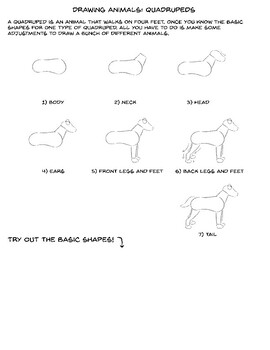 How to draw 4 legged animals (quadrupeds) by Annie Cox Draws | TpT