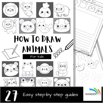 Cute Drawing Animals vectors material | Easy animal drawings, Cute easy  animal drawings, Draw cute baby animals