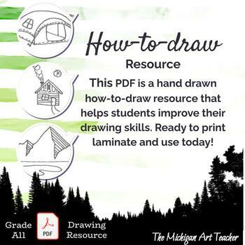 Preview of How-to-draw Resource - Landscape - Camping - Drawing Lesson