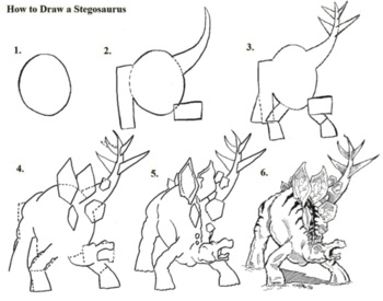 Preview of How to draw a Stegosaurus