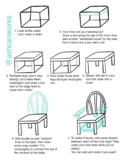 How to draw a cube, table, & chair!