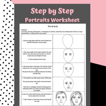 How to draw a portrait worksheet. Draw a portrait or self portrait.