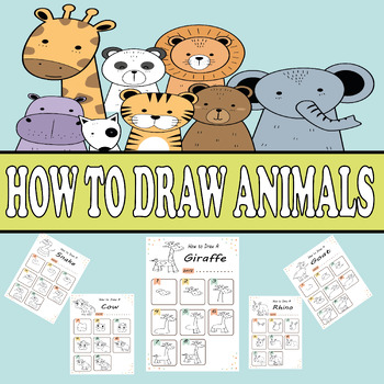 How to draw animals step by step by Hot Niches | TPT